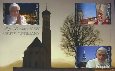 Produktbild von Briefmarken St. Vincent 2011 Mi 7018-7020 Kleinbogen (kompl.Ausg.) postfrisch Papst Benedikt XVI. in Deutschland