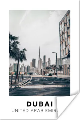 Produktbild von MuchoWow® Poster Dubai - Skyline - Straße 80x120 cm - Papierdruck