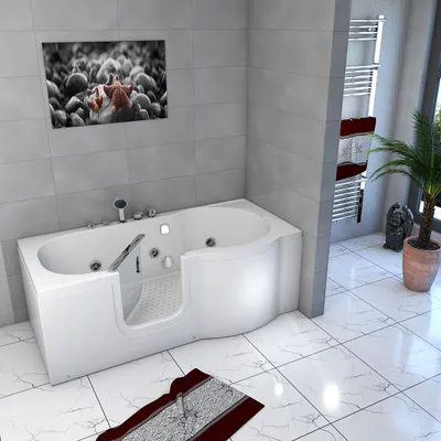 Produktbild von Seniorenwanne mit Tür Whirlpool S12-EH-WP-L Badewanne 170x85cm