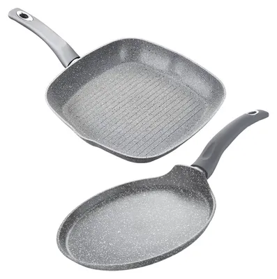 Crêpes- und Grillpfannen-Set, 28 cm, antihaftbeschichtet, Aluminium
