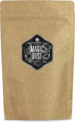 A brown paper pouch of spice mix.