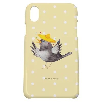 Produktbild von Mr. & Mrs. Panda Iphone 10 Handyhülle Rabe Sombrero - Gelb Pastell - Geschenk, X, Cover, Vögel, Vogel, Lustige Sprüche, Hülle, Handy, Spruch Positiv, Elster, Motivation