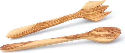 Zdjęcie produktu dla CONTINENTA Salatbesteck No, 2, Olivenholz 30,5 cm 4911 4017167491103 Vorteilset – 2 Stück – inkl. 4 Edelstahl-Trinkhalme