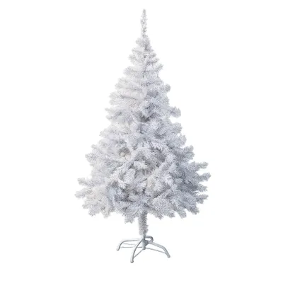 Produktbild von 120 cm Künstlicher Weihnachtsbaum Tannenbaum Plastik Metallständer weiß