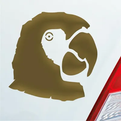 Produktbild von Auto Aufkleber Papagei Ara Vogel Bird Tier Tuning 10x10 cm Gold Sticker Heckscheibenaufkleber