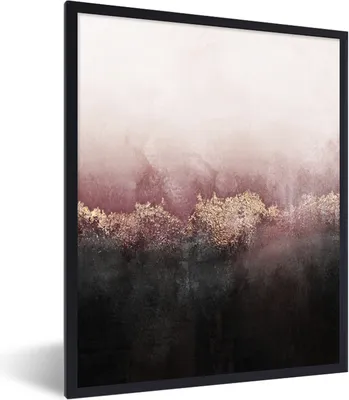 Produktbild von MuchoWow® Gerahmtes Poster Glitter - Gold - Abstrakt 60x80 cm - Poster mit Schwarzem Bilderrahmen Wandposter Rahmen Foto Bilder - Premium - Wanddeko Wohnzimmer