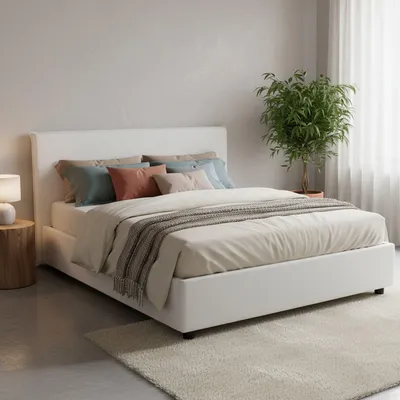 Image de Ashlee - Lit Double Blanc, Déhoussable  Italy
