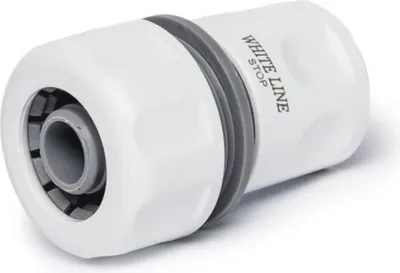 Produktbild von Bradas Schlauchkupplung WHITE LINE mit Wasserstopp 3/4" weiß