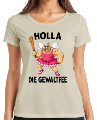 Immagine prodotto di Maglietta da donna con scritta "Holla die Gewaltfee Muskeln Tutu Ballett Statement Sarkasmus JGA", taglia M, colore naturale