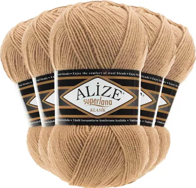 Produktbild von 5 x 100g Strickgarn Alize Superlana Klasik 25% Wolle, Farbwahl