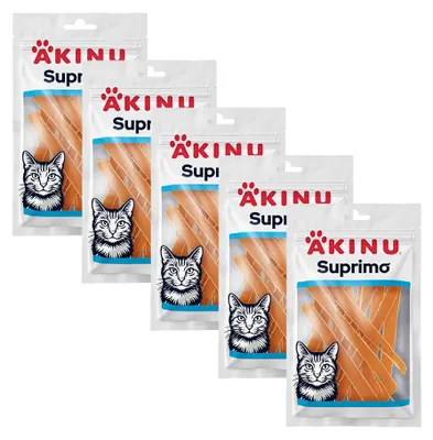 Obrázek produktu pro Akinu SUPRIMO Losos s treskou mini proužky pamlsek pro kočky 50 g MTP 5 ks