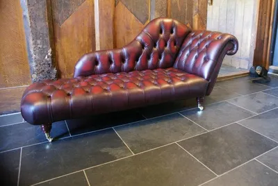 Productafbeelding van Loungesofa Chesterfield, ligbed voor 2 personen, gestoffeerde chaise longues, leder