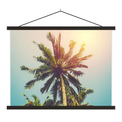 Produktbild von MuchoWow® Textilposter Palme - Sommer - Tropisch - Sonne 60x45 cm mit schwarzem Rahmen - Poster Schlafzimmer