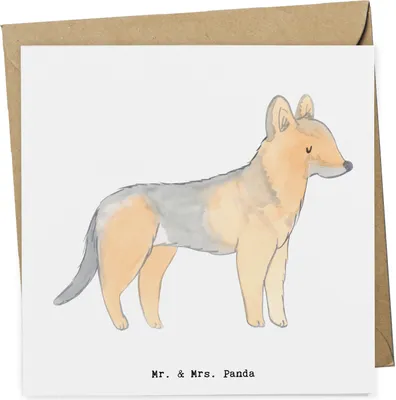 Produktbild von Mr. & Mrs. Panda Grußkarte Schäferhund Lebensretter - Weiß - Geschenk, Glückwunschkarte, Klappkarte, doppelkarte, anlasskarte, faltkarte