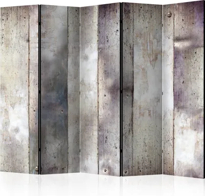 Produktbild von Akusticher Raumteiler Abstrakt Foto Paravent 225x172 cm beidseitig auf Vlies-Leinwand bedruckt Akustikschaum Trennwand Spanische Wand Sichtschutz Home Office grau Betonoptik Loft f-A-0139-z-c