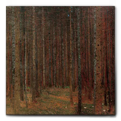 Immagine prodotto di Giallobus - Abetaia - Gustav Klimt - 70L x 70l cm - Quadro - Tela Canvas Telaio Standard