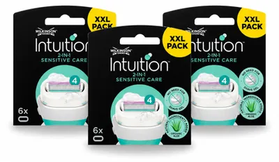 Produktbild von 3 x Wilkinson Intuition Sensitive Care Ersatzklingen für empfindliche Haut - Vorteilspackung - 3 Stücke