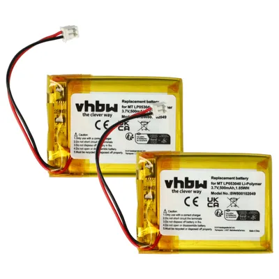Produktbild von vhbw 2x Akku kompatibel mit iDect X2i, X2d, X2di, M2, X2, M1 schnurlos Festnetz Telefon (600 mAh, 3,7 V, Li-Polymer)