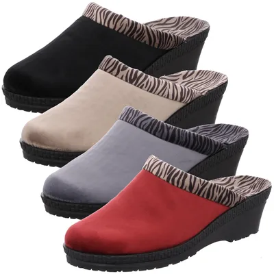 Produktbild von Rohde Damen Pantoffeln Hausschuhe Keilabsatz Neustadt-50 2465, Größe:40 EU, Farbe:Schwarz