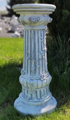 Produktbild von Casa Padrino Barock Säule Grau Ø 35 x H. 78 cm - Prunkvolle Gartensäule im Barockstil - Runde Gartendeko Stein Säule - Barock Garten & Terrassen Deko Accessoires