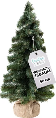 Produktbild von Creative Home Künstlicher Weihnachtsbaum | Größe 50 cm | Weihnachtsbaum Lleiner Kegel | für Tisch, Schreibtisch, Fensterbrett, Büro | für Innen, für Außen | Geschenk zur Dekoration