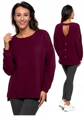 Produktbild von Moraj - Damenbluse Größe M - Bluse Violett - Langarmshirt fur Damen - Langarmbluse Ausschnitt Rund