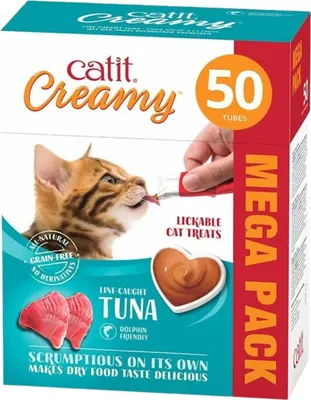 Imagen del producto de Catit, alimento húmedo para gatos, sabor a atún, presentación en paquete de 50 unidades