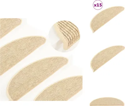 Obrázok produktu pre vidaXL Samolepiace rohože na schody 15 ks 56x17x3 cm Svetlo béžová - Rohože na schody