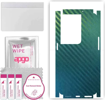 Produktbild von apgo Rückseite + Seiten Schutzfolie, Skin, kompatibel mit Oppo Reno8 Pro+, Hinten Displayschutzfolie aus Vinylfolie, kratzfest, einfache Montage - Kohlenstoff-Chamäleon CAKA1