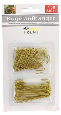 Weihnachtsbaumhaken gold, 150 Stück für Christbaumkugeln
