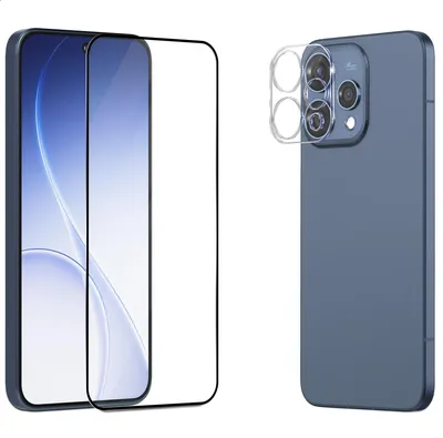 Obrázok produktu pre 1-balenie Oppo Reno 15 Ochranné sklo na displej & 1-balenie ochrana objektívu - Tvrdené sklo 9H - Super kvalita 3D