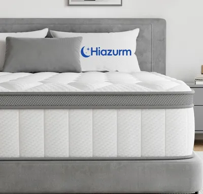 Produktbild von Hiazurm Matratze 140x200, 7-Zonen Federkernmatratze mit Spannbettlaken, Höhe 25cm, Taschenfederkernmatratze, Premium Taschenfederkern,H3