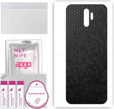 Produktbild von apgo Rückseite Schutzfolie, Skin, kompatibel mit Oppo A11, Hinten Displayschutzfolie aus Vinylfolie, kratzfest, einfache Montage - Schwarze Honigwabe