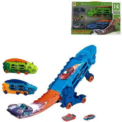 Image de Coffret Dino Transporter et voiture à chenilles transformable