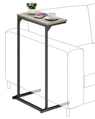 Image de Table d'appoint de 72,9 cm, de forme en C, de couleur gris-beige, pour salon
