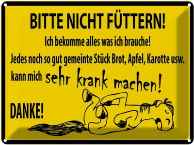Produktbild von vianmo Blechschild 30x40 cm Bitte Nicht Füttern (Pferd) Warnschild Hinweisschild Sicherheit Vorsicht
