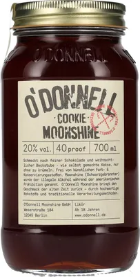 Produktbild von O'Donnell Moonshine COOKIE Likör 20% Vol. 0,7l