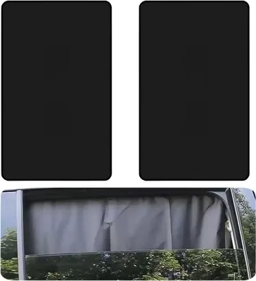 Produktbild von 2 Stück Magnetisch Auto Sonnenschutz Rollo | Mit 10 Magneten | Universal für Seitenscheibe | Lichtundurchlässig