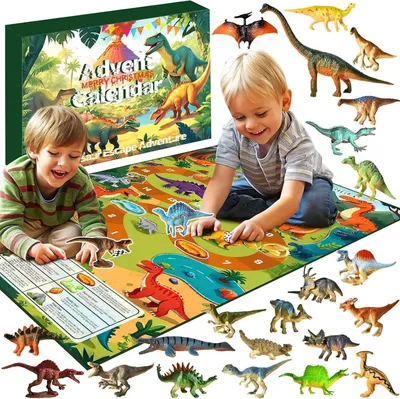 Image de Dinosaures Calendrier de l'Avent de Noël Compte à rebours 24 dinosaures Informations éducatives