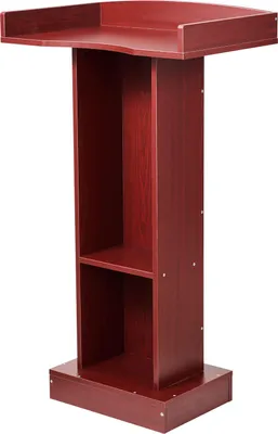 Produktbild von SucceBuy Podiumständer aus Holz (105 cm), Rednerpult mit großzügiger Lesefläche, praktischer Ablage, Kantenstopper und stilvollem Design, freistehend, ideal für Unterricht, Meetings und Kirchen