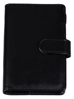 Immagine prodotto di Quaderno ad anelli A5 in ecopelle nera, ricaricabile, con 6 anelli