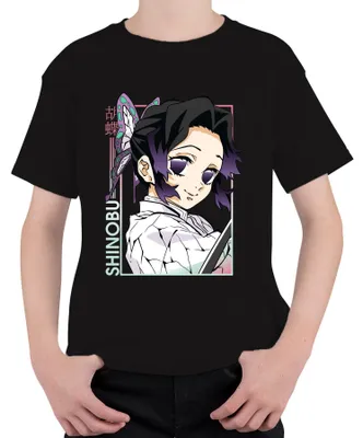 Zdjęcie produktu dla Shinobu Kocho Kimetsu no Yaiba Butterfly Purple Anime Gift Uni Koszulka dziecięca, Czarny, 116
