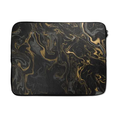 Produktbild von MuchoWow® Laptop Hülle 15 Zoll Marmor - Textur - Grau - Gold - Marmoroptik - Luxus Laptoptasche - Laptoptasche - Sleeve - Rundum-Schutz