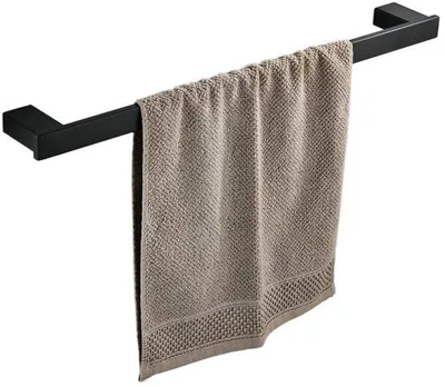 Obrázok produktu pre Uniqoos® Držiak na uteráky 40 cm – čierna, brúsená nerezová oceľ, nástenný držiak do kúpeľne a toalety, vrátane skrutiek a hmoždín