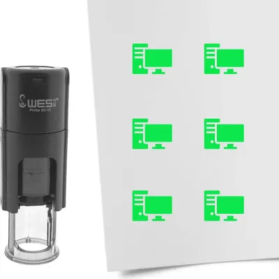 Obrázek produktu pro CombiCraft Stamp computer 10mm kulatý zelený inkoust - za 1 kus