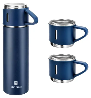 Produktbild von Edelstahl-Thermosflasche, vakuumisoliert, 500 ml, Blau