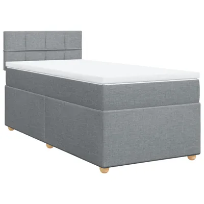 Produktbild von Boxspringbett mit Matratze Hellgrau 90x190 cm Stoff