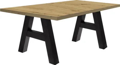 Produktbild von Esstisch ausziehbar Elia 7 160 x 90 x 75 Esszimmertisch Schwarzstahl/Asteiche 13296-160
