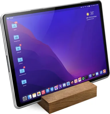 Produktbild von Rikmani Tablet Ständer aus Holz iPad Ständer Tablet Halterung iPad Eiche