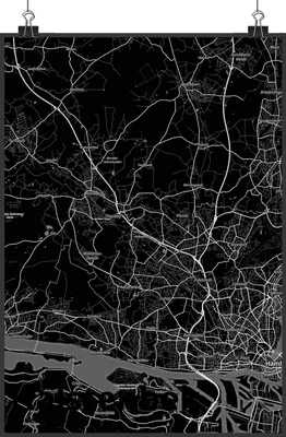 Produktbild von Mr. & Mrs. Panda Bild Halstenbek DIN A5 - Geschenk, Wandbild, wanddeko, Kunstdruck, Stadt, poster, Plakat, Dorf Karte Landkarte Map Stadtplan